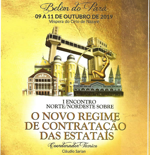 Capa do evento 1º ENCONTRO NORTE/NORDESTE SOBRE O NOVO REGIME DE CONTRATAÇÃO DAS ESTATAIS